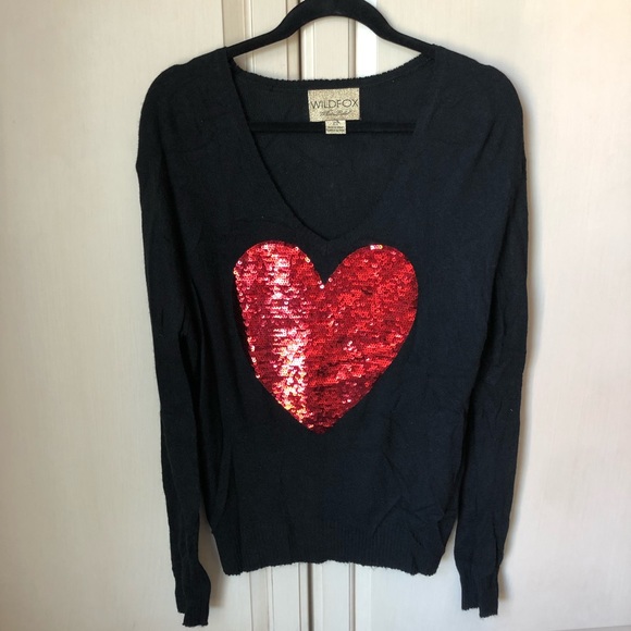 Wildfox sequin heart sweater - Picture 2 of 5